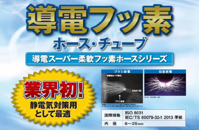 導電スーパー柔軟フッ素ホース 画像